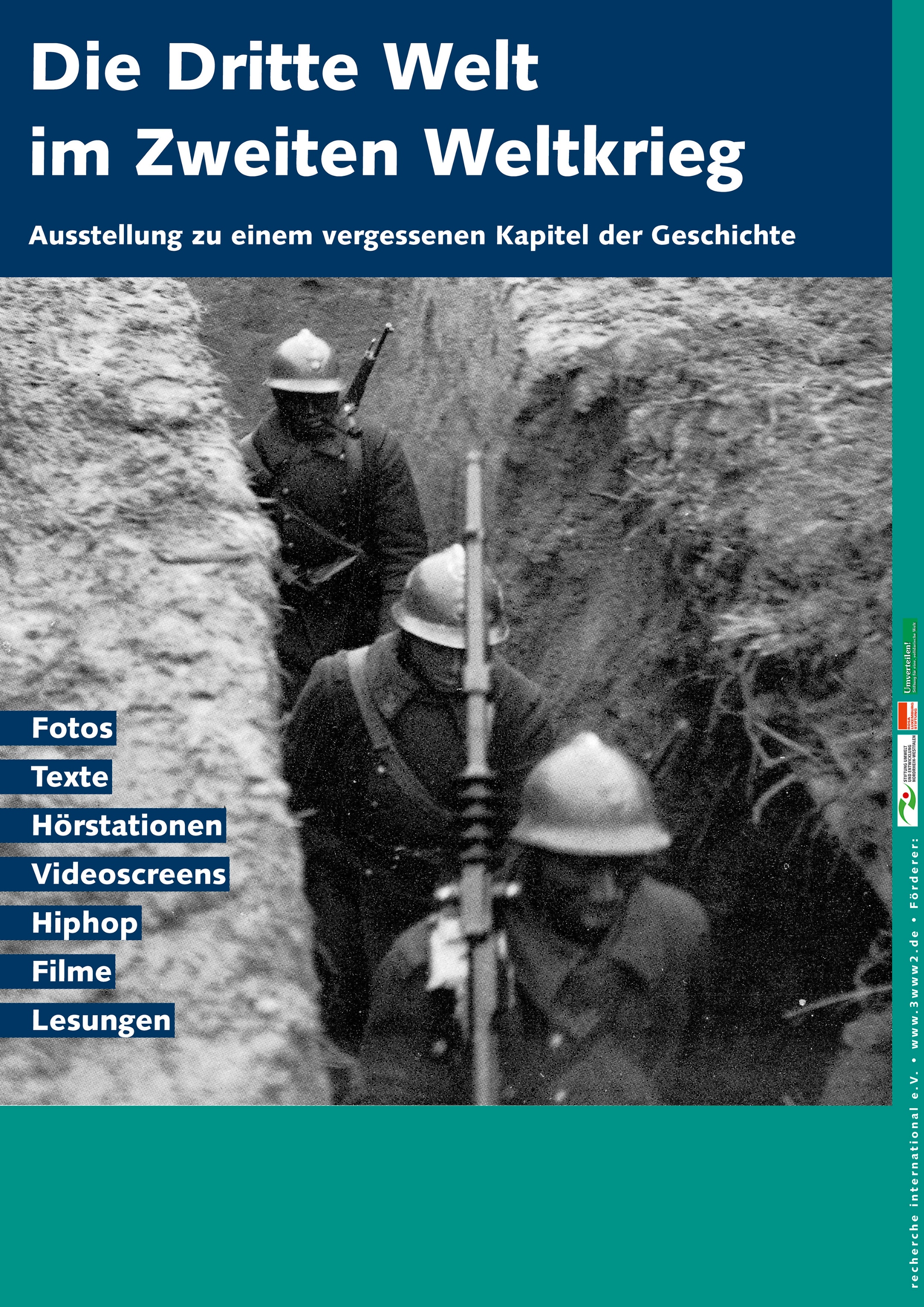 Plakat 'Die Dritte Welt im Zweiten Weltkrieg', Kolonialsoldaten