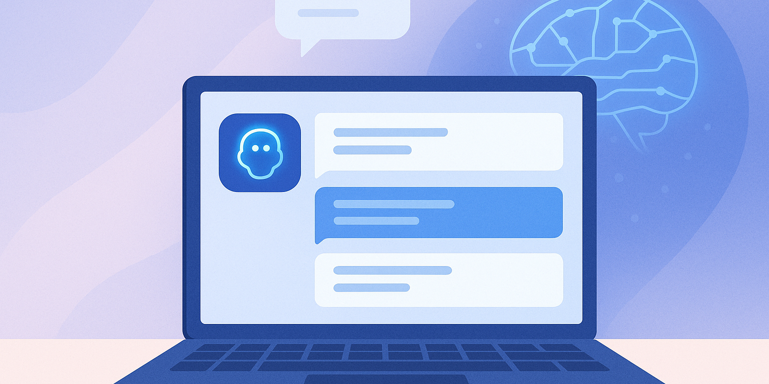 Ein Bildschirm mit Fragen, die an ein künstlich intelligentes Sprachsystem gestellt werden.