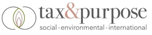 Logo von 'tax&purpose' mit dem Zusatz - social - environmental - international
